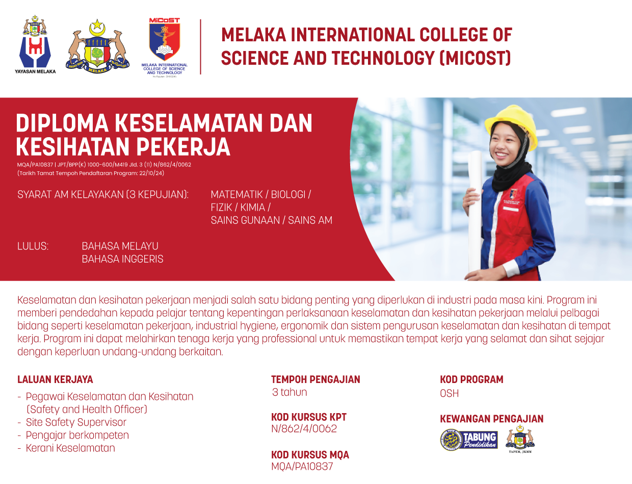 Diploma Keselamatan Dan Kesihatan Pekerjaan Tesdec - Permohonan Diploma ...